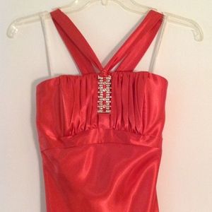 Criss Cross Tie Back Prom Dress